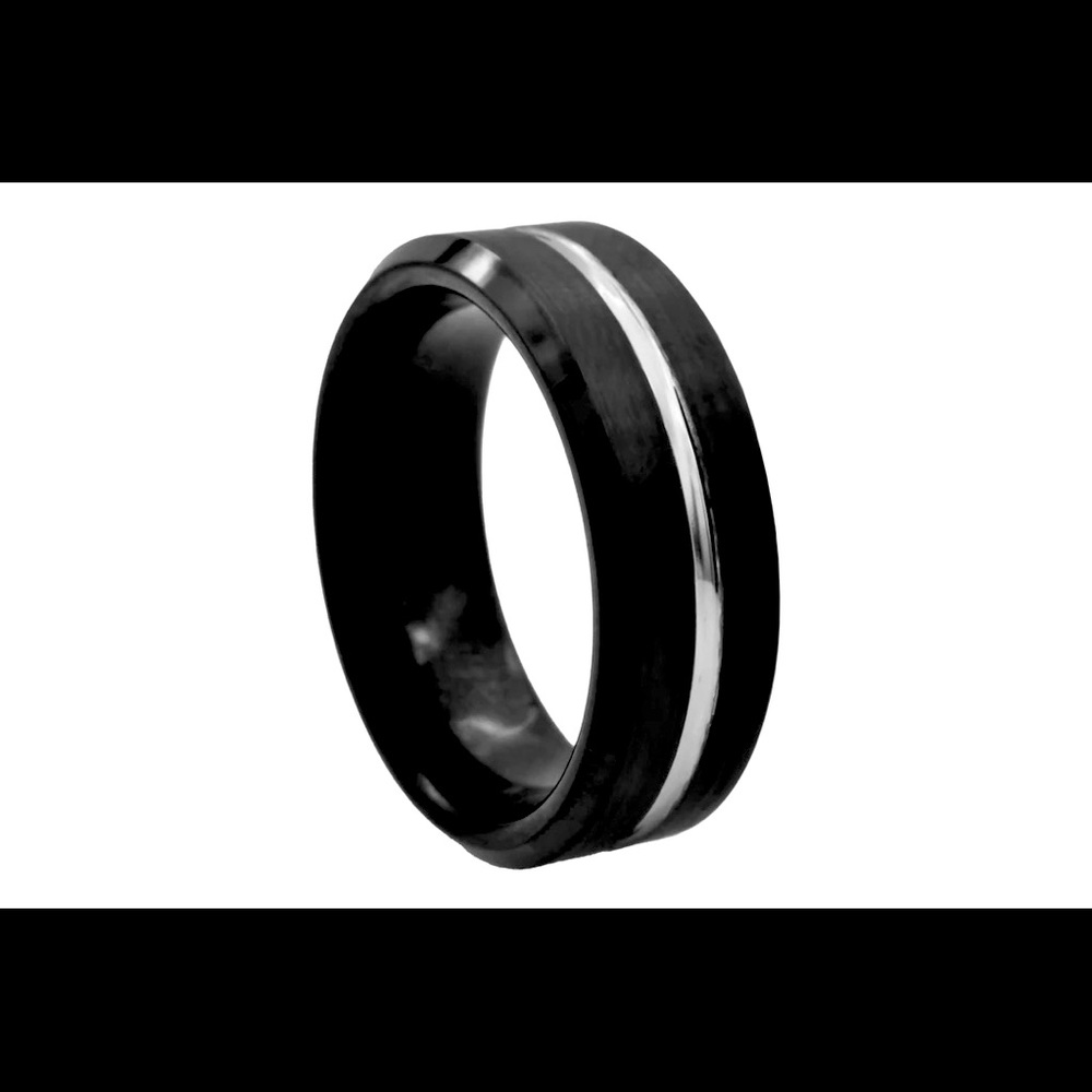 NEW Tungsten Carbide Thin Silver Line Men’s Ring size 10